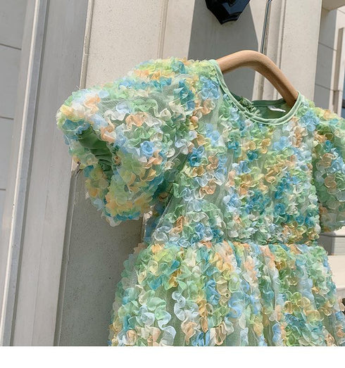 Children's Gauze Patchwork Puffy Princess Skirt